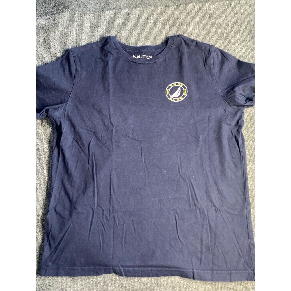 Nautica Surf‎ T Shirt boys Large Blue Cotton Short Sleeve Coastal Division